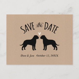 Faire-part de mariage silhouettes de Bullmastiff