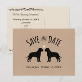 Faire-part de mariage silhouettes de Bullmastiff (Devant / Derrière)