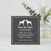 Faire-part de mariage silhouettes de chien Boxer (Debout devant)