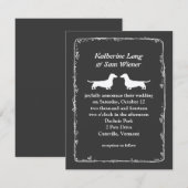 Faire-part de mariage silhouettes de chien Dachshu (Devant / Derrière)