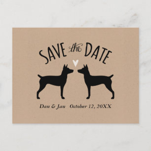 Faire-part de mariage silhouettes de Terrier Rat