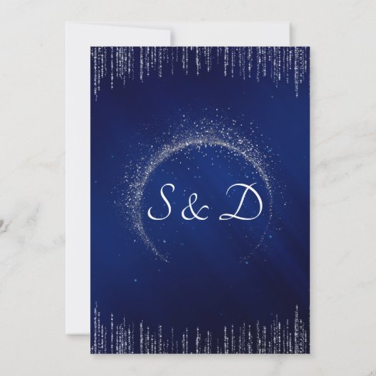 Faire-part de mariage Silver Blue de luxe (Dos)