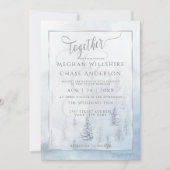 Faire-part de mariage | Silver Blue Winter Wonderl (Devant)