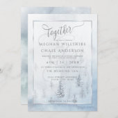 Faire-part de mariage | Silver Blue Winter Wonderl (Devant / Derrière)