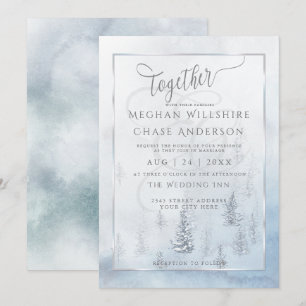 Faire-part de mariage Silver Blue Winter Wonderl