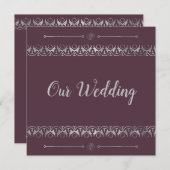 Faire-part de mariage Silver de luxe (Devant / Derrière)