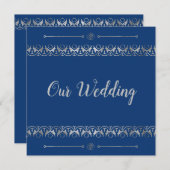 Faire-part de mariage Silver de luxe (Devant / Derrière)