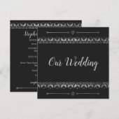 Faire-part de mariage Silver de luxe (Devant / Derrière)