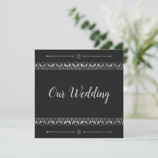 Faire-part de mariage Silver de luxe (Debout devant)