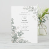 Faire-part de mariage Silver Eucalyptus Lunaria (Debout devant)