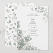 Faire-part de mariage Silver Eucalyptus Lunaria (Devant / Derrière)