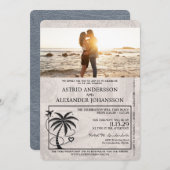 Faire-part de mariage Silver Florida Passport (Devant / Derrière)