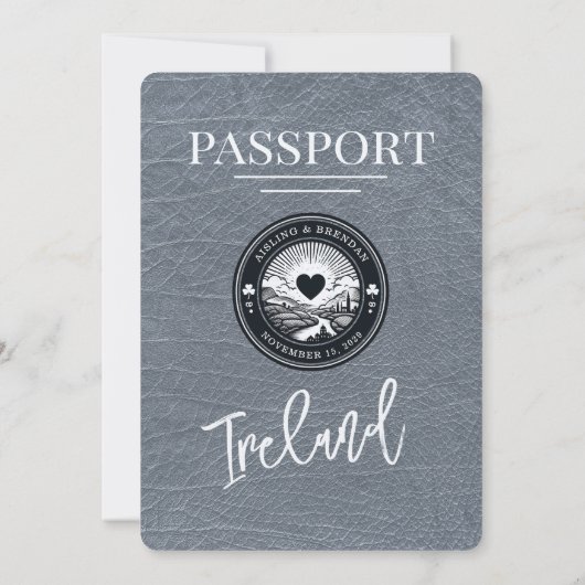 Faire-part de mariage Silver Ireland Passport (Dos)