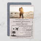 Faire-part de mariage Silver Porto Rico Passport (Devant / Derrière)