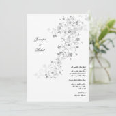 Faire-part de mariage Silver Vines (Debout devant)