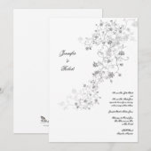 Faire-part de mariage Silver Vines (Devant / Derrière)