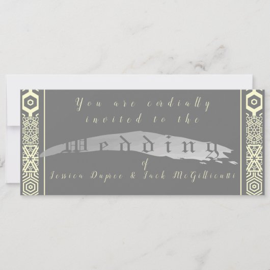 Faire-part de mariage Silvery Grey et Tile-font (Devant)