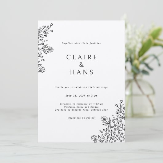 Faire-part de mariage simple (Debout devant)