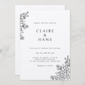 Faire-part de mariage simple (Devant / Derrière)