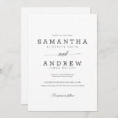 Faire-part de mariage simple (Devant / Derrière)