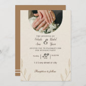 Faire-part de mariage simple (Devant / Derrière)