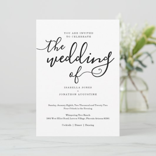 Faire-part de mariage simple (Debout devant)