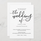 Faire-part de mariage simple (Devant / Derrière)