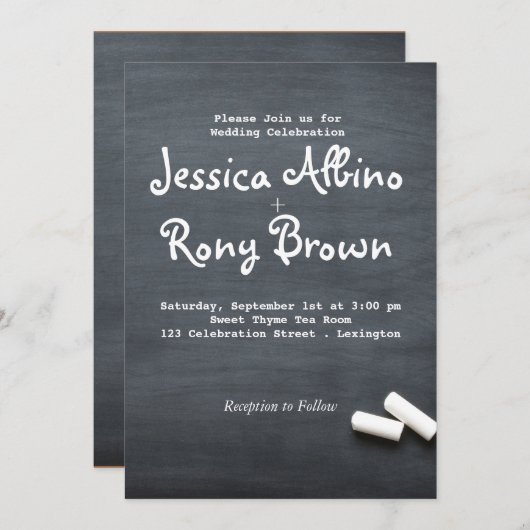 Faire-part de mariage simple (Devant / Derrière)