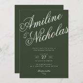 Faire-part de mariage simple (Devant / Derrière)