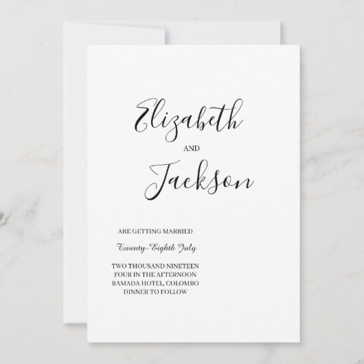 faire-part de mariage simple (Devant)