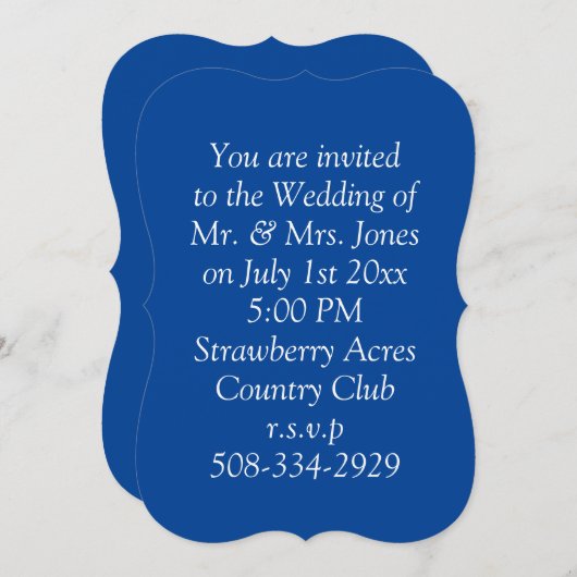 Faire-part de mariage simple 5x7 (Devant / Derrière)