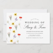 Faire-part de mariage simple à main Fleur sauvage (Devant)