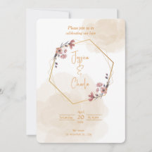 Faire-part de mariage simple aux couleurs neutres