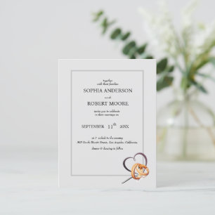 faire-part de mariage simple avec anneaux mariages