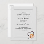 faire-part de mariage simple avec anneaux mariages (Devant / Derrière)