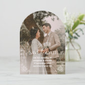 Faire-part de mariage simple avec bordure pour sau (Debout devant)