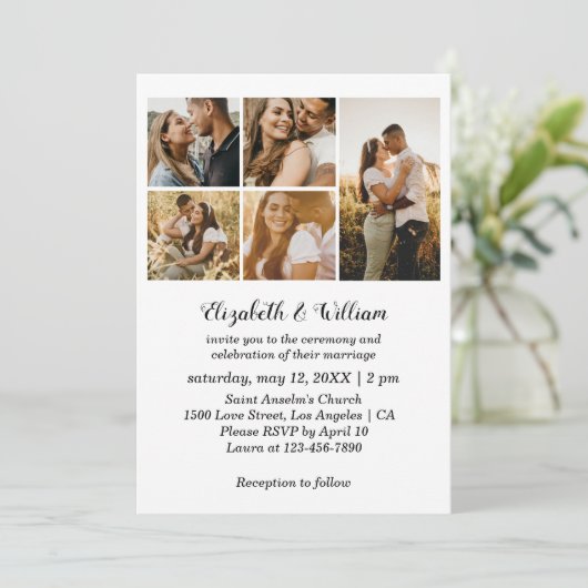 Faire-part de mariage simple avec code QR (Debout devant)