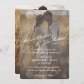 Faire-part de mariage | Simple avec texte blanc (Devant / Derrière)