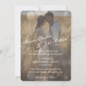 Faire-part de mariage | Simple avec texte blanc (Devant)
