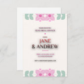 Faire-part de mariage simple avec touches de vert, (Devant / Derrière)