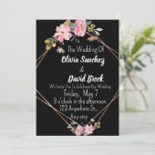Faire-part de mariage simple blanc et noir moderne (Debout devant)