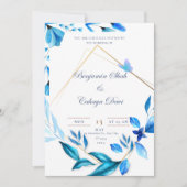 faire-part de mariage simple bleu bébé et blanc (Devant)