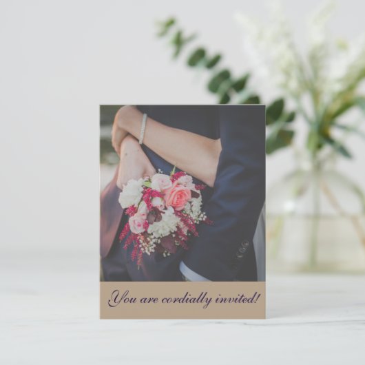 Faire-part de mariage simple cordialement invité (Debout devant)