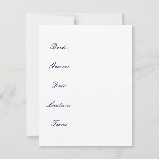 Faire-part de mariage simple cordialement invité (Dos)