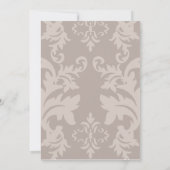 Faire-part de mariage simple Damask Taupe (Dos)
