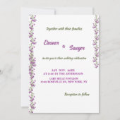 Faire-part de mariage simple de fleurs violettes c (Devant)