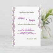Faire-part de mariage simple de fleurs violettes c (Debout devant)