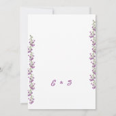 Faire-part de mariage simple de fleurs violettes c (Dos)