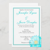 Faire-part de mariage simple de marguerite (Devant / Derrière)