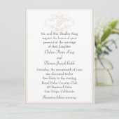 Faire-part de mariage simple de monogramme clair (Debout devant)